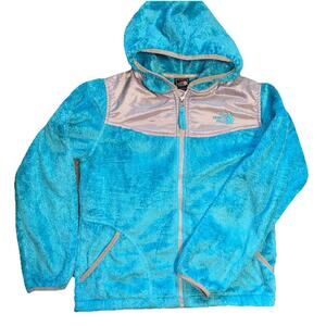 THE NORTH FACE Girls OSO Zip Hooded Turquoise‎ Jacket Sweater-14/16 Youth
